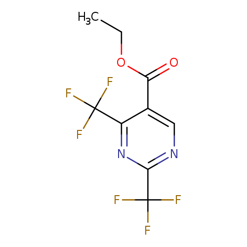 CCOC(=O)c1cnc(nc1C(F)(F)F)C(F)(F)F
