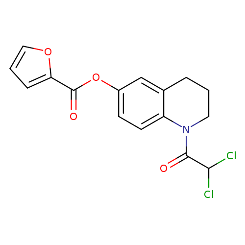 O=C(N1CCCc2c1ccc(c2)OC(=O)c1ccco1)C(Cl)Cl