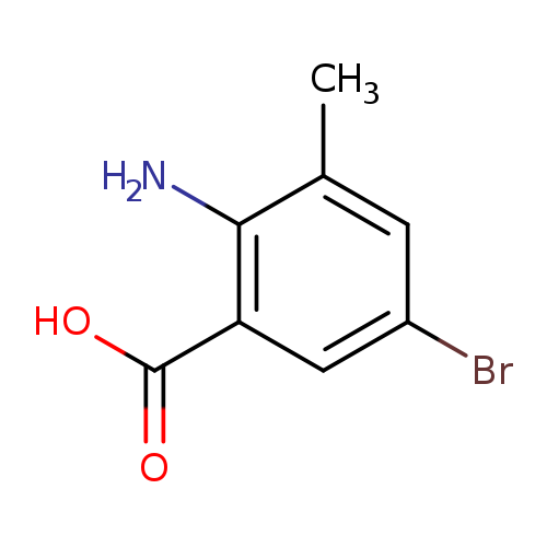 Brc1cc(C)c(c(c1)C(=O)O)N