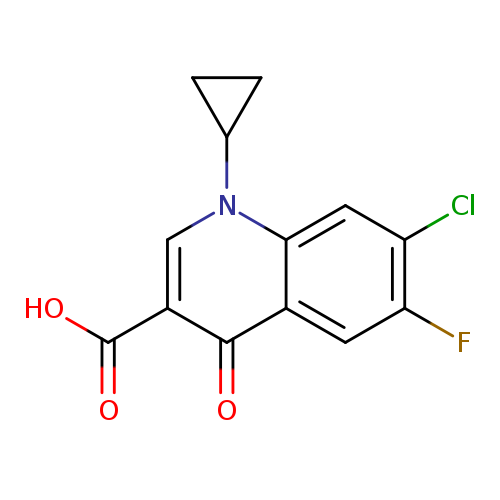 OC(=O)c1cn(C2CC2)c2c(c1=O)cc(c(c2)Cl)F