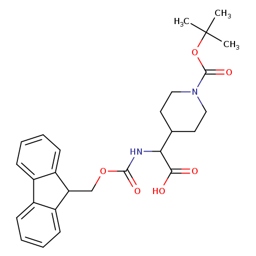 O=C(NC(C1CCN(CC1)C(=O)OC(C)(C)C)C(=O)O)OCC1c2ccccc2c2c1cccc2