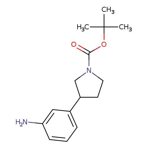 Nc1cccc(c1)C1CCN(C1)C(=O)OC(C)(C)C