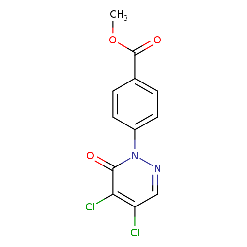 COC(=O)c1ccc(cc1)n1ncc(c(c1=O)Cl)Cl