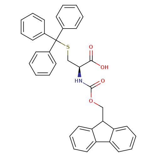 O=C(N[C@H](C(=O)O)CSC(c1ccccc1)(c1ccccc1)c1ccccc1)OCC1c2ccccc2c2c1cccc2