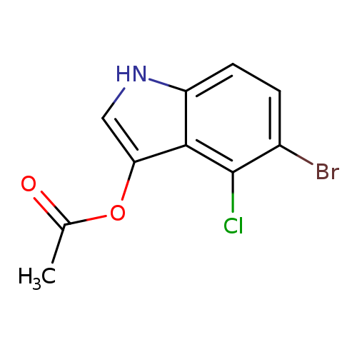 CC(=O)Oc1c[nH]c2c1c(Cl)c(Br)cc2