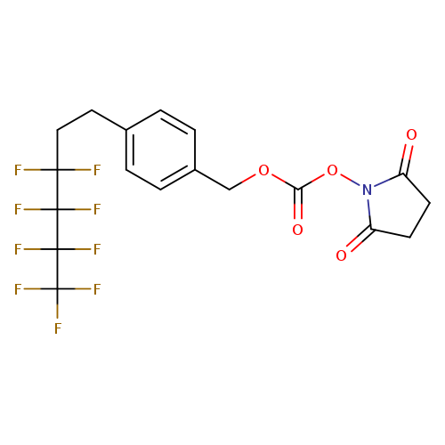 O=C(ON1C(=O)CCC1=O)OCc1ccc(cc1)CCC(C(C(C(F)(F)F)(F)F)(F)F)(F)F