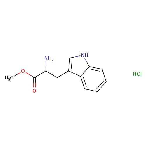 COC(=O)C(Cc1c[nH]c2c1cccc2)N.Cl