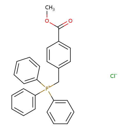 COC(=O)c1ccc(cc1)C[P+](c1ccccc1)(c1ccccc1)c1ccccc1.[Cl-]