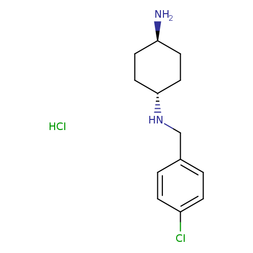 N[C@@H]1CC[C@H](CC1)NCc1ccc(cc1)Cl.Cl