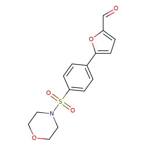 O=Cc1ccc(o1)c1ccc(cc1)S(=O)(=O)N1CCOCC1