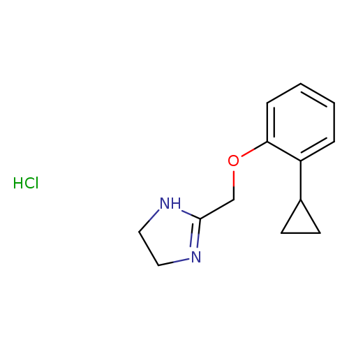 C1CN=C(N1)COc1ccccc1C1CC1.Cl
