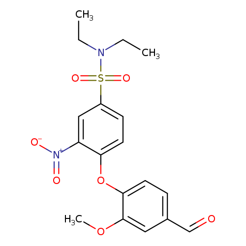 CCN(S(=O)(=O)c1ccc(c(c1)[N+](=O)[O-])Oc1ccc(cc1OC)C=O)CC
