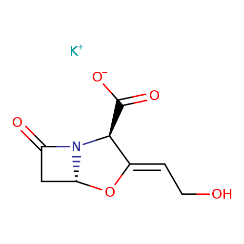 [O-]C(=O)[C@@H]1N2[C@H](O/C/1=C\CO)CC2=O.[K+]