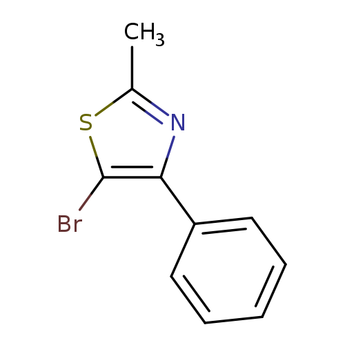Cc1sc(c(n1)c1ccccc1)Br