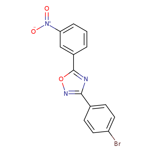 Brc1ccc(cc1)c1noc(n1)c1cccc(c1)[N+](=O)[O-]