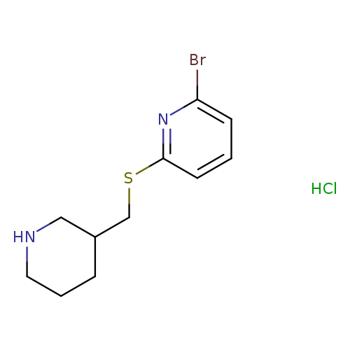 Brc1cccc(n1)SCC1CCCNC1.Cl