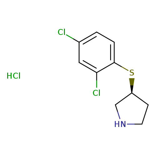 Clc1ccc(c(c1)Cl)S[C@@H]1CNCC1.Cl
