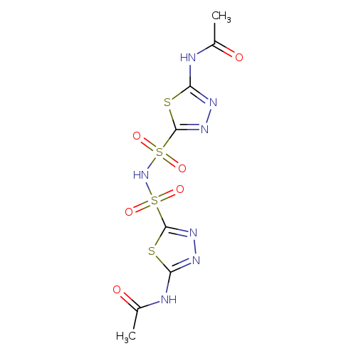 CC(=O)Nc1nnc(s1)S(=O)(=O)NS(=O)(=O)c1nnc(s1)NC(=O)C