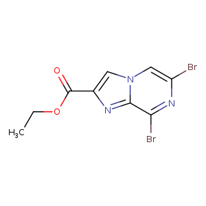 CCOC(=O)c1cn2c(n1)c(Br)nc(c2)Br