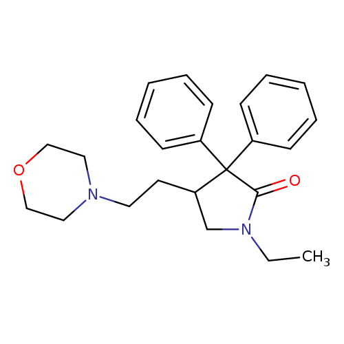 CCN1CC(C(C1=O)(c1ccccc1)c1ccccc1)CCN1CCOCC1