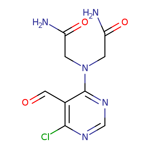 O=Cc1c(Cl)ncnc1N(CC(=O)N)CC(=O)N