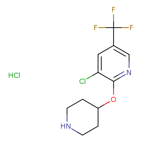 Clc1cc(cnc1OC1CCNCC1)C(F)(F)F.Cl