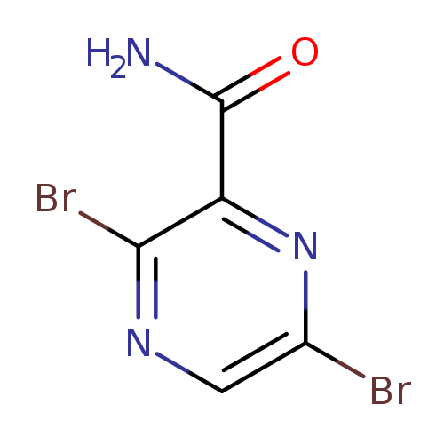 Brc1cnc(c(n1)C(=O)N)Br
