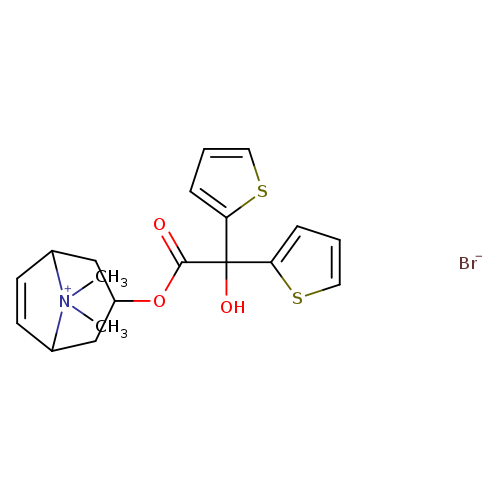 O=C(C(c1cccs1)(c1cccs1)O)OC1CC2C=CC(C1)[N+]2(C)C.[Br-]