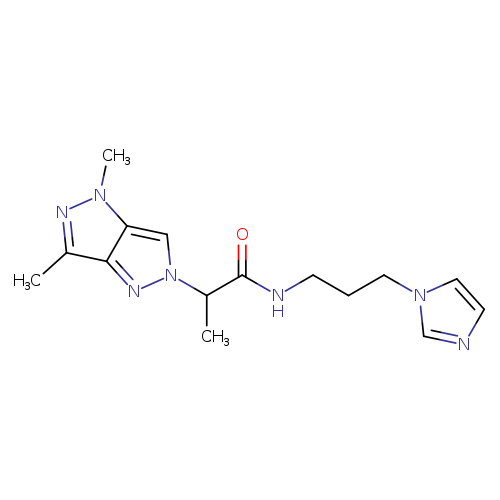 O=C(C(n1nc2c(c1)n(nc2C)C)C)NCCCn1cncc1