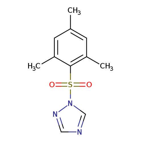 Cc1cc(C)cc(c1S(=O)(=O)n1ncnc1)C