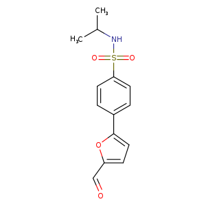 O=Cc1ccc(o1)c1ccc(cc1)S(=O)(=O)NC(C)C