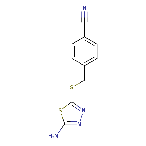 N#Cc1ccc(cc1)CSc1nnc(s1)N