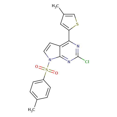 Cc1ccc(cc1)S(=O)(=O)n1ccc2c1nc(Cl)nc2c1scc(c1)C