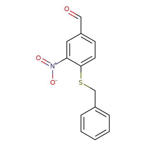 O=Cc1ccc(c(c1)[N+](=O)[O-])SCc1ccccc1