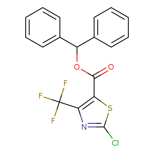 Clc1nc(c(s1)C(=O)OC(c1ccccc1)c1ccccc1)C(F)(F)F