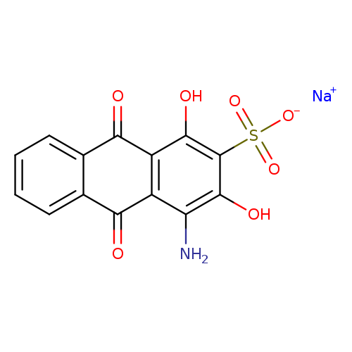 O=C1c2ccccc2C(=O)c2c1c(O)c(c(c2N)O)S(=O)(=O)[O-].[Na+]