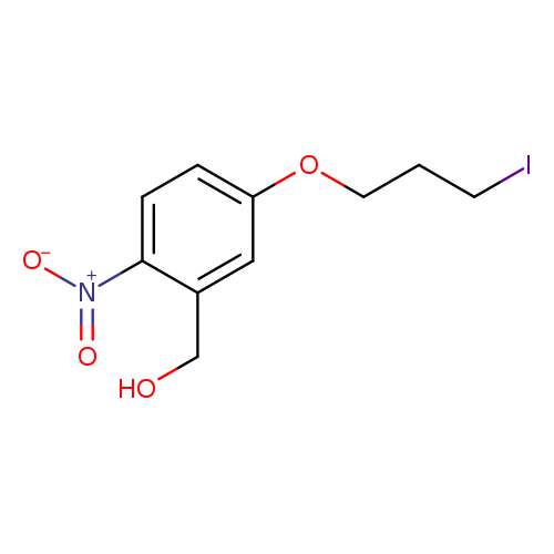 ICCCOc1ccc(c(c1)CO)[N+](=O)[O-]