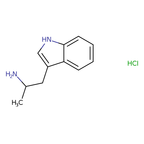 CC(Cc1c[nH]c2c1cccc2)N.Cl