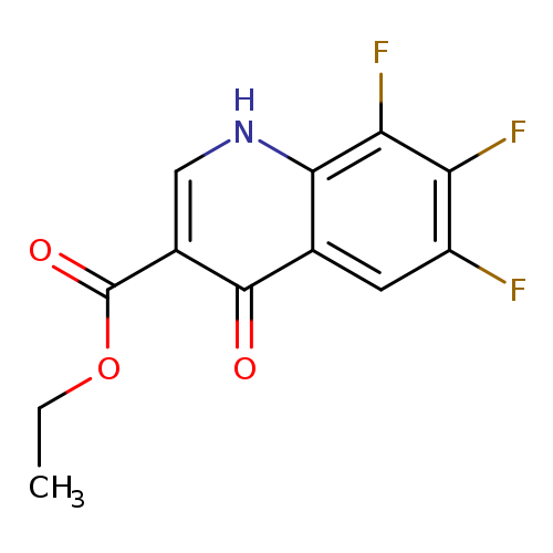 CCOC(=O)c1c[nH]c2c(c1=O)cc(c(c2F)F)F