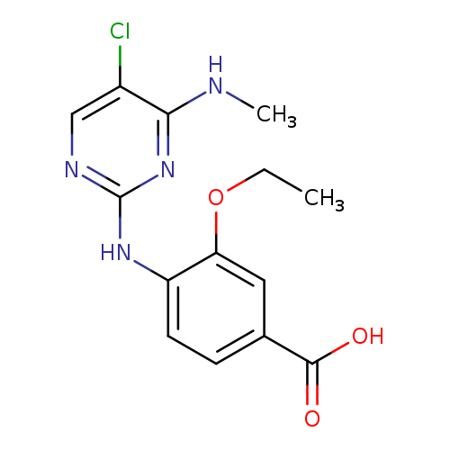 CCOc1cc(ccc1Nc1ncc(c(n1)NC)Cl)C(=O)O