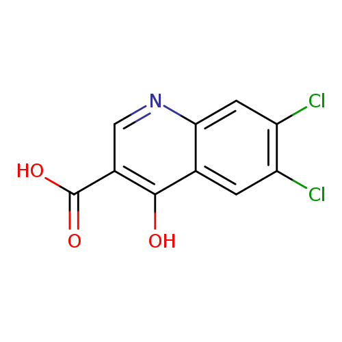 OC(=O)c1cnc2c(c1O)cc(c(c2)Cl)Cl