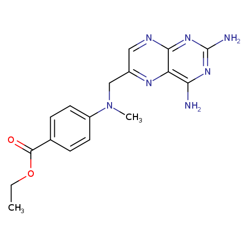 CCOC(=O)c1ccc(cc1)N(Cc1cnc2c(n1)c(N)nc(n2)N)C