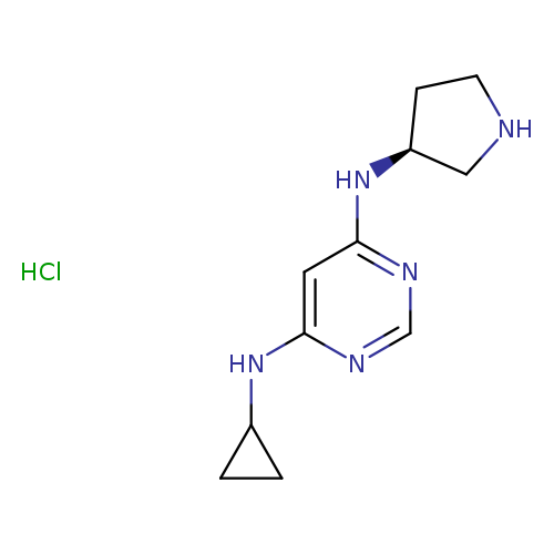 C1NC[C@H](C1)Nc1ncnc(c1)NC1CC1.Cl