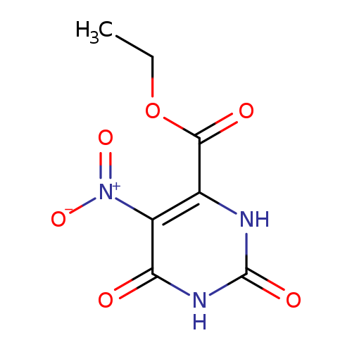 CCOC(=O)c1[nH]c(=O)[nH]c(=O)c1[N+](=O)[O-]