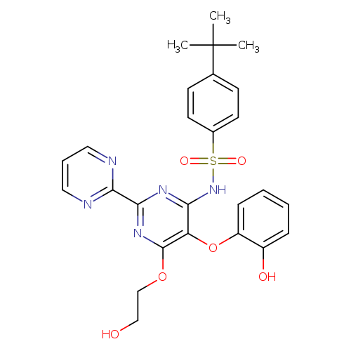 OCCOc1nc(nc(c1Oc1ccccc1O)NS(=O)(=O)c1ccc(cc1)C(C)(C)C)c1ncccn1