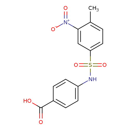 [O-][N+](=O)c1cc(ccc1C)S(=O)(=O)Nc1ccc(cc1)C(=O)O