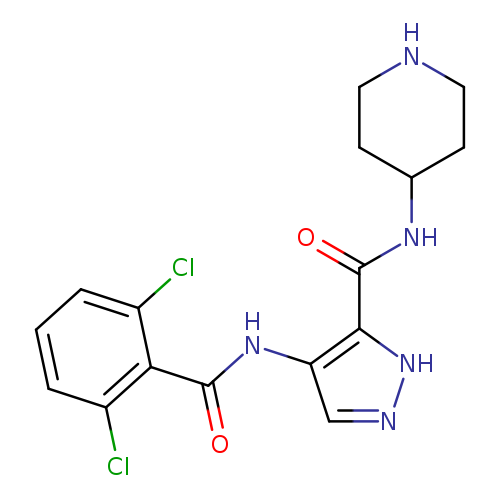 O=C(c1[nH]ncc1NC(=O)c1c(Cl)cccc1Cl)NC1CCNCC1