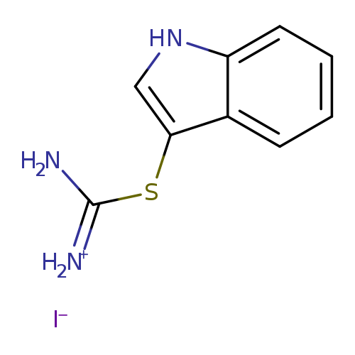 NC(=[NH2+])Sc1c[nH]c2c1cccc2.[I-]