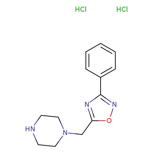 N1CCN(CC1)Cc1onc(n1)c1ccccc1.Cl.Cl