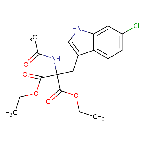 CCOC(=O)C(C(=O)OCC)(Cc1c[nH]c2c1ccc(c2)Cl)NC(=O)C